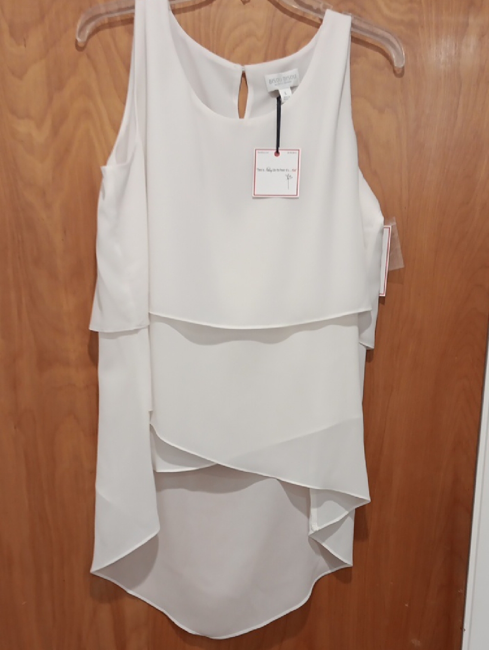 Sleeveless White Layered Chiffon Top